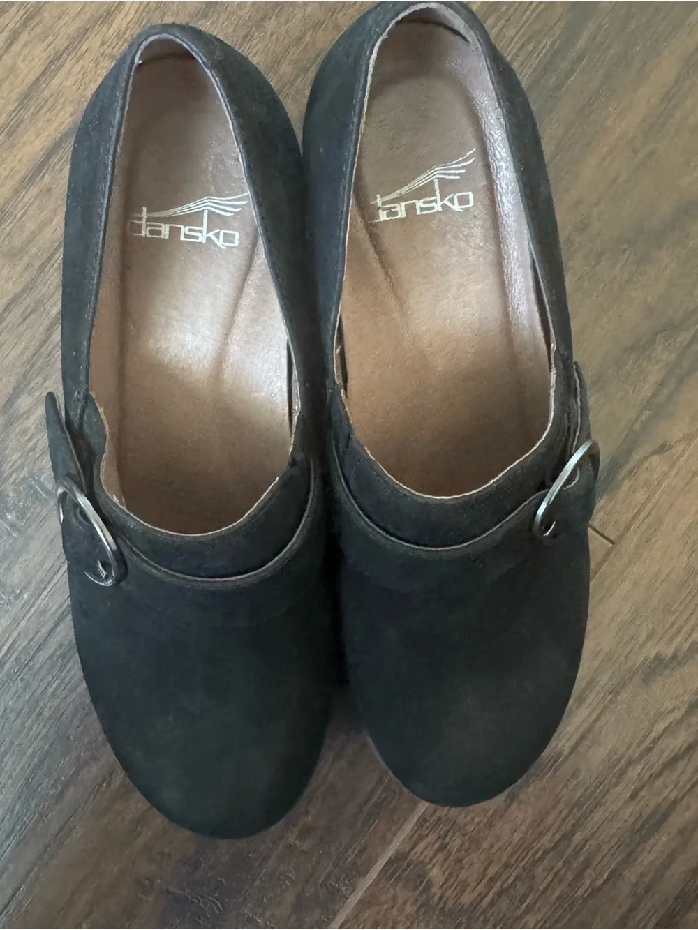 Dansko Clio Black Nubuck Leather‎ Wedge Shoes Size 36